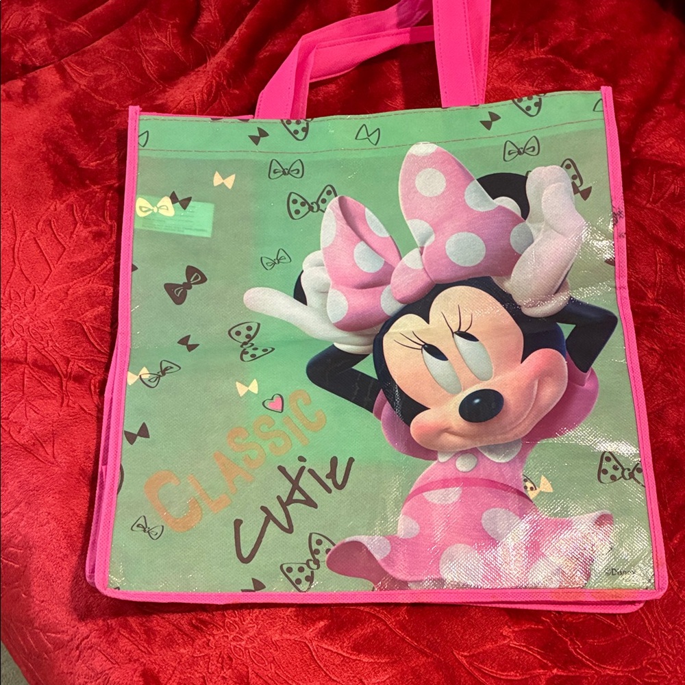 Classic Cutie Minnie Mouse Kids Bag - Pink and Green